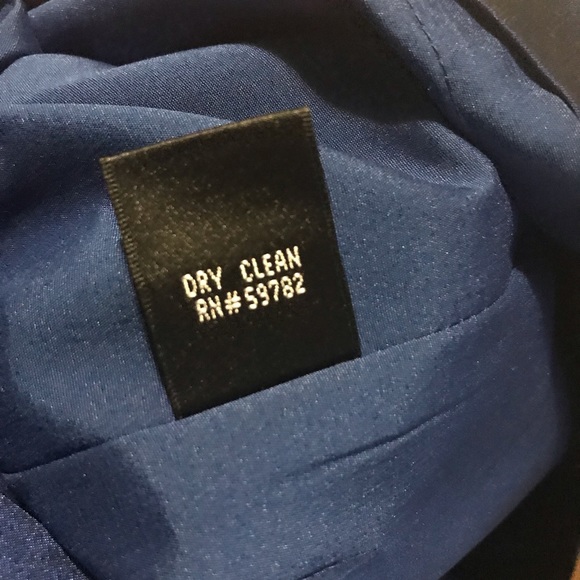 Adrianna Papell Metallic Navy Dress Gathered Ruffle Front Twisted Straps Size 12 - Picture 12 of 12